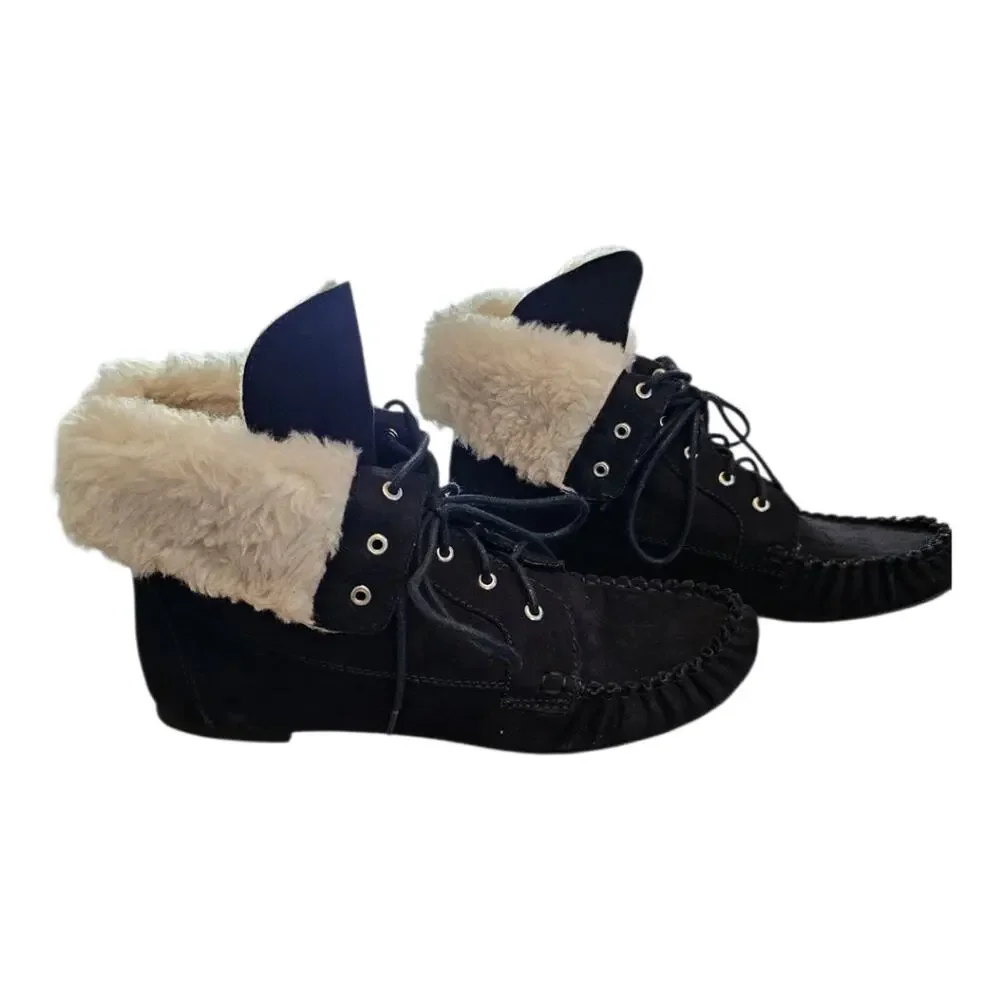 American Rag Cie Womens Black Moccasin Boots, Black, Sz 10